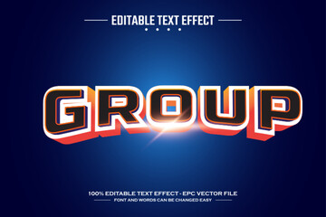 Group 3D editable text effect template