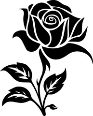 Silhouette flower rose and vector images