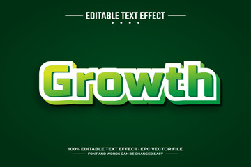 Growth 3D editable text effect template