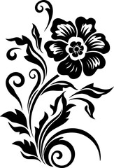 Silhouette flower rose and vector images