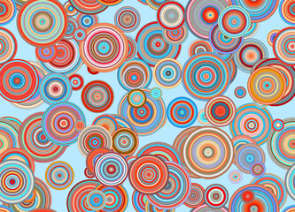 Random concentric circles pattern, seamlessly tileable. Made with code.