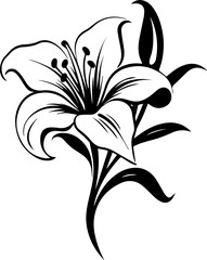 Silhouette flower rose and vector images