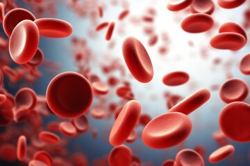 Naklejka premium Blood cells in red blood cells. 3d rendering medical illustration.