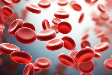 Blood cells in red blood cells. 3d rendering medical illustration.