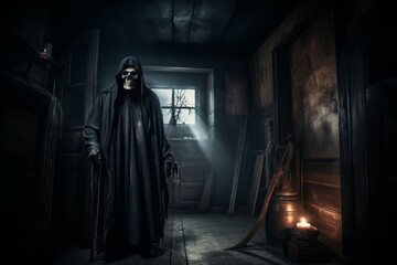 Grim creepy house horror. Generate Ai
