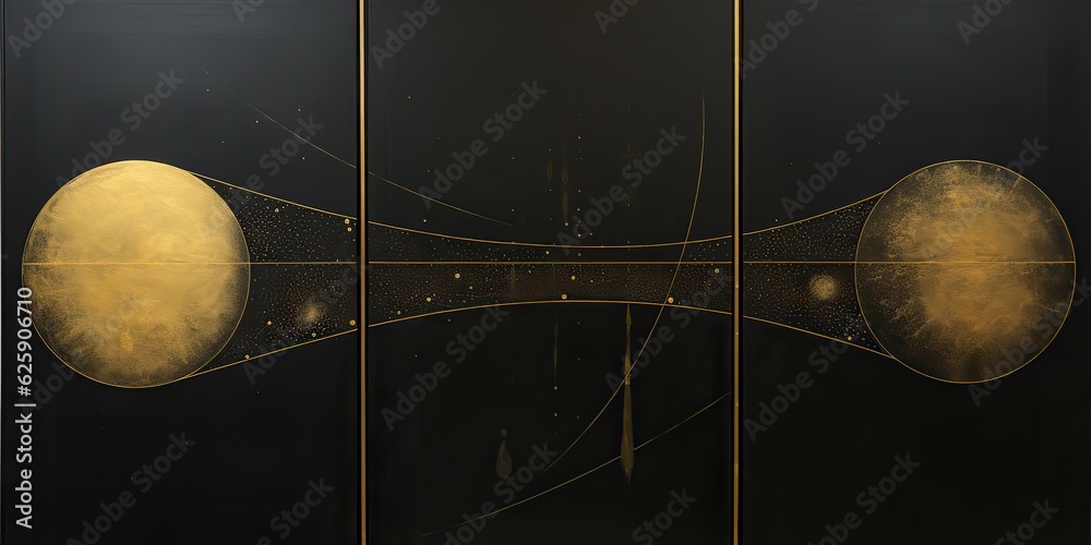 Wall mural ai generated. ai generative. minimal solar system planets poster. galaxy space universe future adven
