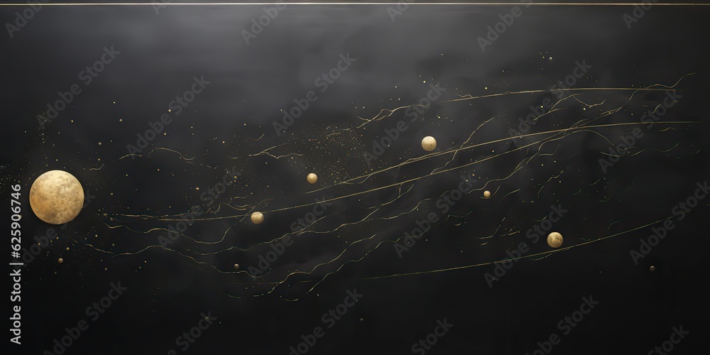 Wall mural ai generated. ai generative. minimal solar system planets poster. galaxy space universe future adven