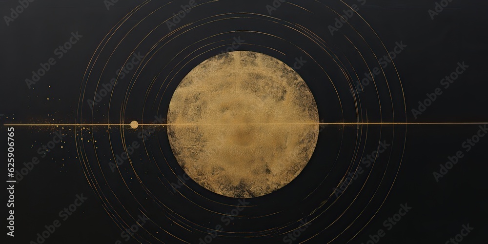 Wall mural ai generated. ai generative. minimal solar system planets poster. galaxy space universe future adven