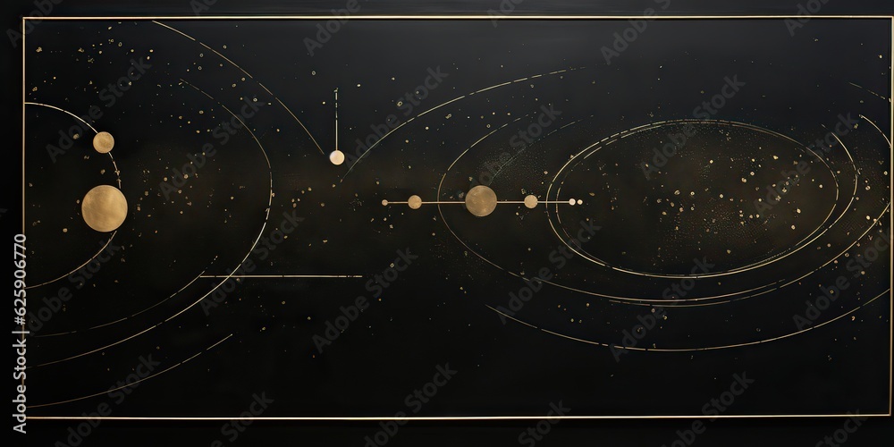 Wall mural ai generated. ai generative. minimal solar system planets poster. galaxy space universe future adven