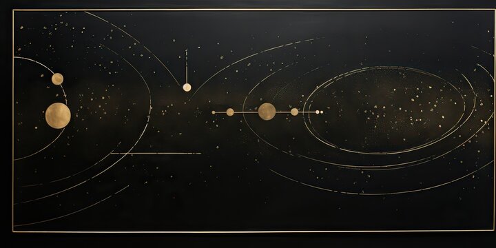 AI Generated. AI Generative. Minimal solar system planets poster. Galaxy space universe future adventure travel decoration background. Graphic Art