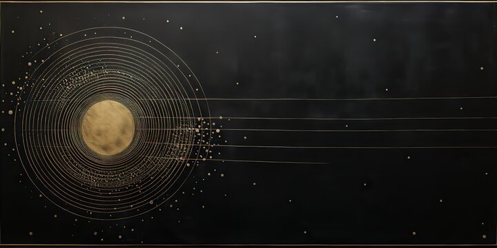 AI Generated. AI Generative. Minimal solar system planets poster. Galaxy space universe future adventure travel decoration background view