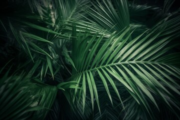 Palm leaves tropical jungle. Generate Ai