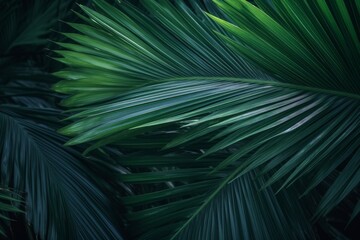 Palm leaves tropical plants. Generate Ai