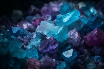 Salt crystals blue. Generate Ai