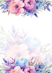 Premium vector pink romantic watercolor wedding invitation and menu template