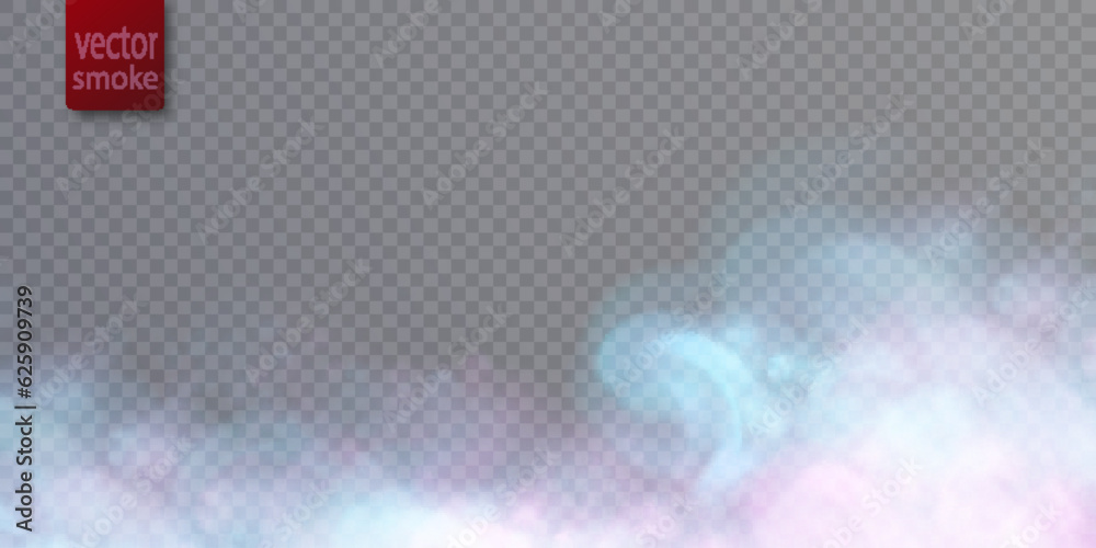 Poster translucent nebula vector background. colorful smoke smog on a transparent background. vector