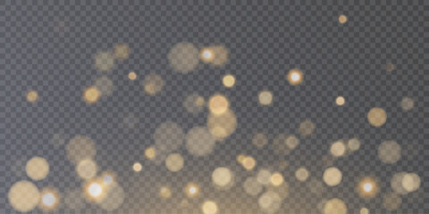 Light effect with lots of shiny highlights, Colorful bokeh lights background shining on transparent background. © Valeriia