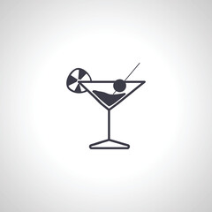 Cocktail icon, alcohol cocktail icon.