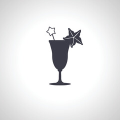 Cocktail icon, alcohol cocktail icon.