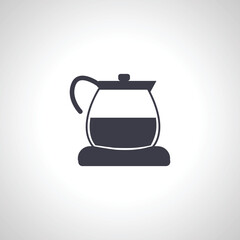 Electric kettle icon, coffee pot icon.