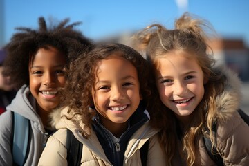 Obraz premium Smiling children, generative AI