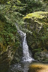 Waterfall in the Lotenbachklamm in nature reserve Black Forest