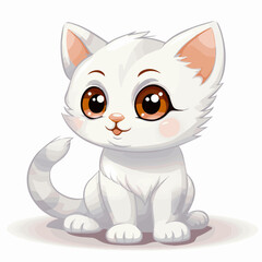 cat cartoon clipart vector white background