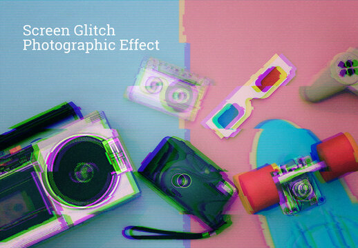 Screen Glitch Photographic Effect