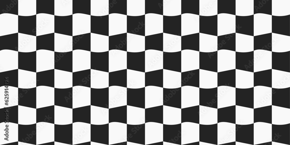 Poster A racing flag that curves slightly and is seamless, vector. Used as a seamless background, for prints, textiles, wallpapers, pillows or notebooks etc.
