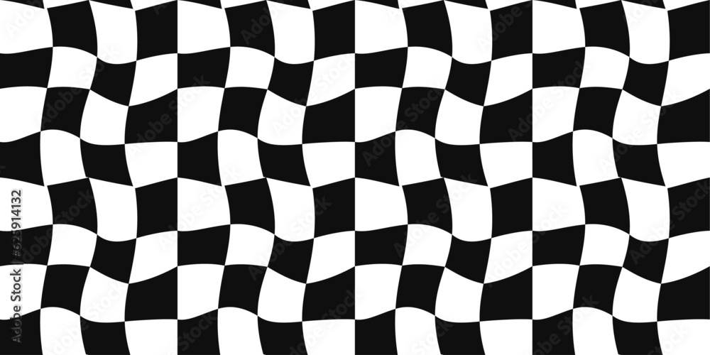 Poster checkered and black and white racing flag. stylish racing flag that is used as a seamless pattern. r