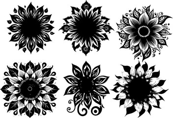 Silhouette flower rose and vector images