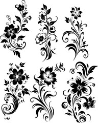 Silhouette flower rose and vector images