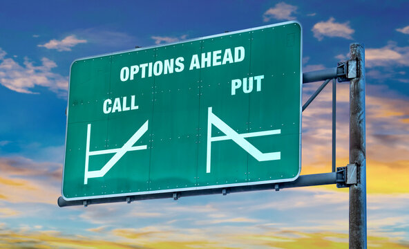 Stock Market Put and Call Options Sign