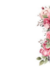 Fototapeta premium Vector floral botanical card design with leaves with geometrical frame.