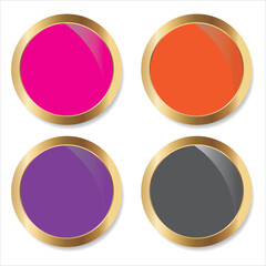 set of colored buttons icon, vector, illustration, symbol