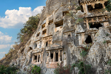 Naklejka premium Amyntas Rock Tombs at ancient Telmessos, in Fethiye Turkey