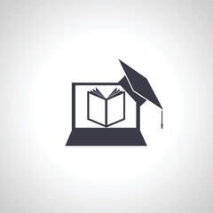 Online education icon, online learning courses, online studying icon. distant studying icon