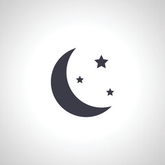 Moon icon. Moon with stars icon. night icon