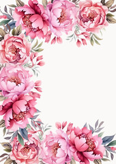 Colorful beautiful floral flower border frame poster background with empty space
