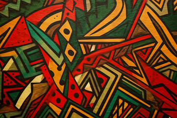 Vibrant and Intricate Abstract Painting with Dynamic Lines, Generative AI