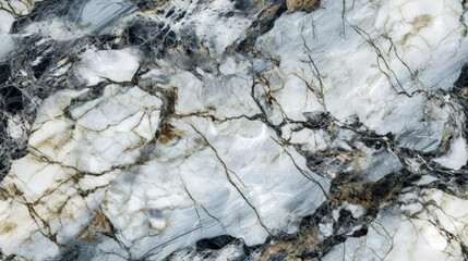 highly detailed seamless texture of mineral stone, marble, rock. gray white marble, gold veins