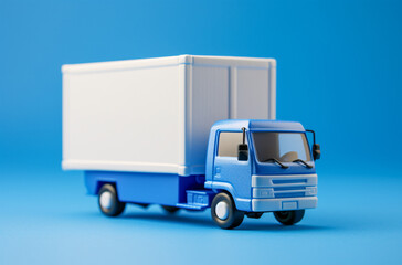 Close-up of Toy Truck with White Box: Generative AI