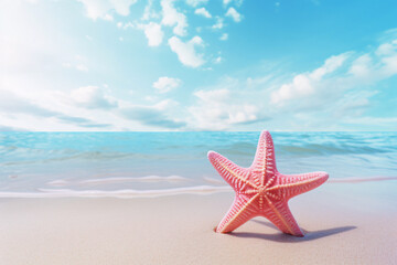 Fototapeta na wymiar Beautiful Starfish Sitting on the Beach, Generative AI