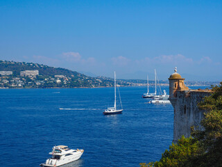 Image of Cannes and surrounding area taken from isle Sainte-Marguerite.
