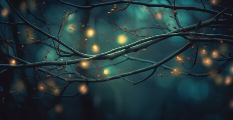 Enchanting Tree with Sparkling Lights, Perfect for Festive Decor - Generative AI