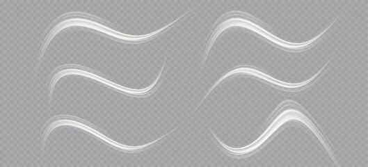 Glowing shiny, round, curved lines. Light effect. Swirl effect. Lines of light.