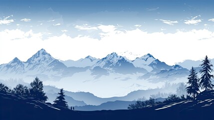 The foreground showcases a snowy mountain range. (Generative AI)