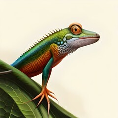 Fototapeta premium iguana on a tree. Generaive AI