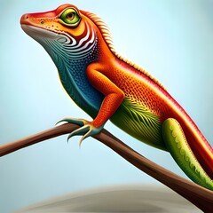 chameleon on a branch. Generative AI