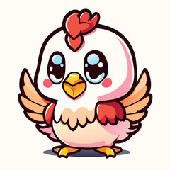 Cute rooster chicken cartoon kawaii